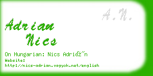 adrian nics business card